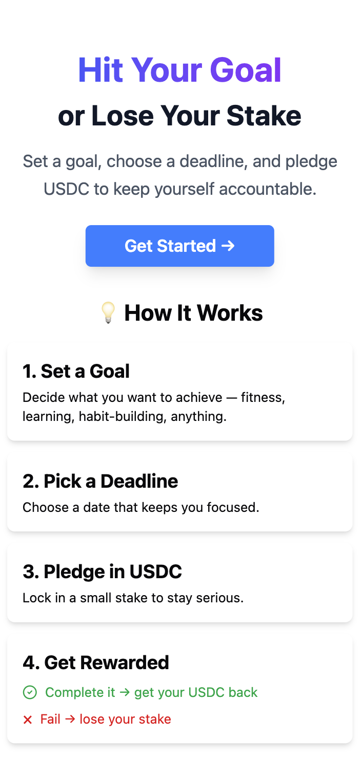 goalpledge - Farcaster Mini Apps screenshot